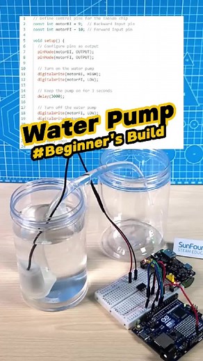 DIY Arduino Project: Controlling a Water Pump with TA6586 Chip! Ardiuno Cool Project For Beginner #arduino #diy #handmade #pump #arduinoproject #electronics #stem #irrigation #arduinouno