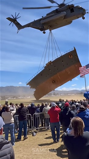 studiobrakdown on Instagram: "USA Chopper Airlifts Titanic Debris — Unreal Historic Moment! 🚁🚢😱 A viral scene shocked viewers when a U.S. helicopter transported recovered Titanic debris across the sky. Watching pieces of the legendary ship fly through the air felt surreal — history moving above a modern city. No chaos, no danger — just a powerful visual showing how the past is still handled with honor."