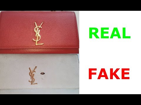 Saint Laurent bag real vs fake. How to spot counterfeit YSL Kate Monogram handbag