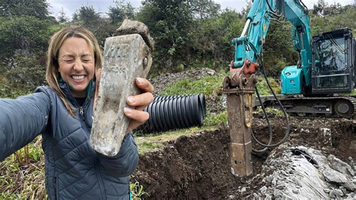 Fixing a collapsed culvert in the forest