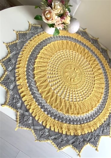 Round Crochet Table Cloth Pattern - Crochet Doily Pattern - Crochet Table Centre - Doily Pattern Written - 33 Inches- PDF Instant Download - Etsy