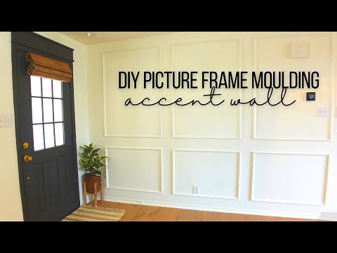 EASY DIY PICTURE FRAME MOULDING ACCENT WALL (ENTRYWAY MAKEOVER PT 2 ) | Home Renovation Episode 14