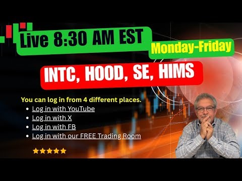 🟢Live Thursday Charts & Targets, INTC, HOOD, SE, HIMS