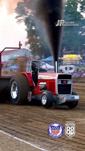 "Warpath" Massey Ferguson Pro Stock roaring down the track in Mt. Vernon, OH at the Knox County Fair