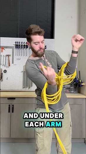 Tangle-Free Extension Cords with the Figure 8 Method #electrical #electrician #diy #tips