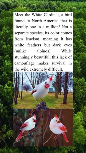 The One in a Million White Cardinal Bird
