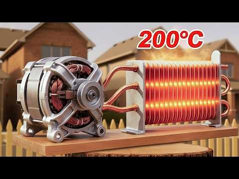 How to make free, forever heat from a washing machine engine and copper pipes.