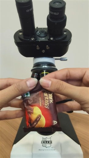 Microscope View of Dark Fantasy is SHOCKING! 🔬🍫 Under Microscope 😱 #shorts #science