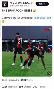 AFC Bournemouth's Antoine Semenyo channelling his inner WWE Hall of Famer Booker T with the spinneroonie after their 5-0 win over Nottingham Forest in the Premier League yesterday ⚽️ 🕺 | Wrestling Travel