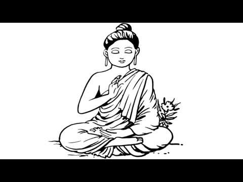How to Draw Lord Buddha Sitting in Meditation Step by Step | Easy Buddha Drawing