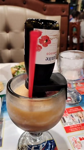 we are now on drink number 2.. not feeling anything but love the mixture.. Margarita and wine mix.. who new it would mix well together ❤️ #margarita #redwine #wineortia@jayme🥺