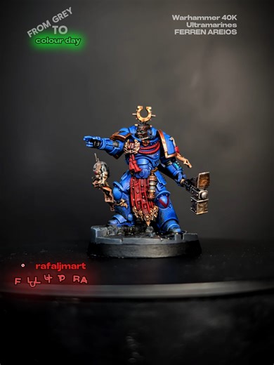 Ferren Areios Steel-Veteran | Ultramarines | Warhammer 40K | Showcase model available at rafaljmart.myshopify.com 🎁 Join here: https://www.youtube.com/channel/UC17QheJr3P07L_2A-en6-QA/join Rotating showcase of Ferren Areios of the Ultramarines. Clean blue armor, sharp edge highlights and disciplined detailing captured in a smooth 360 view, showcasing the calm strength of a seasoned Space Marine veteran. #Warhammer #Warhammer40K #Ultramarines #FerrenAreios #MiniatureShowcase #WarhammerPainting