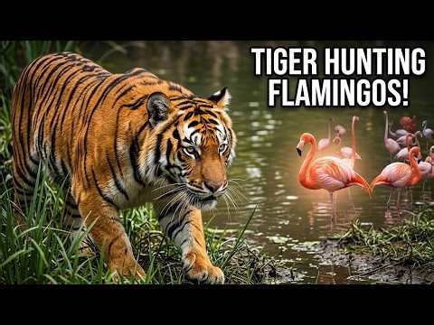 Nature's Deadliest Predator Strikes | Bengal Tiger Kills Flamingo Live