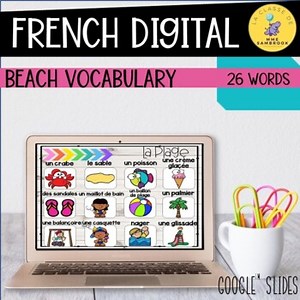 French Digital Beach Vocabulary I Le Vocabulaire de la Plage