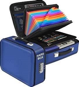 Amazon.com: Fireproof Document Box, Hard Shell Fireproof Box, Document Organizer with Lock, Fireproof Water Resistant box, Portable Documents Safe Box for Important Document Certificates, Laptop, Passports, Blue : Office Products