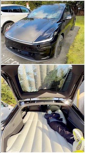 I Can’t Believe I Slept This Well… In My 2026 Tesla Model Y Juniper 😳 | Camping Mattress