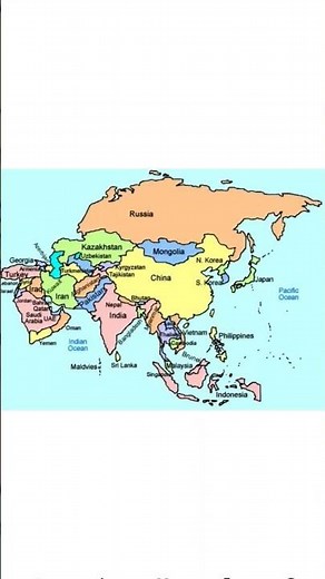 Asia Map # Countries In Asia # Map # Geography🗺️🌏