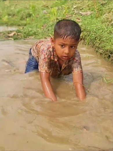 Amazing Boy Catching Fish By Hand #fishing