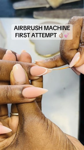 First Attempt with Airbrush Machine for French Nails