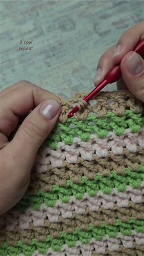 2 Row Repeat Crochet Pattern | Crochet Stitches Crochet Blanket #crochettutorial #easycrochet