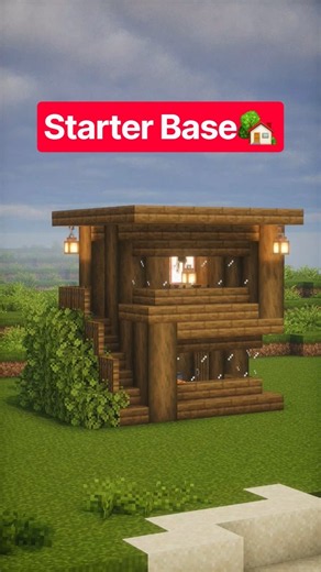 Minecraft Starter House Build Tutorial 🏠| Easy Survival Base Idea | #Minecraft