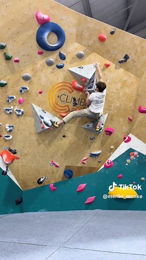 Used the wrong beta and made it way harder for myself but still a fun one #climbing #bouldering #indoorclimbing #boulderingtiktok #v7
