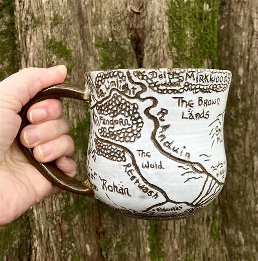 18oz Stoneware Middle Earth Map Mug - Etsy