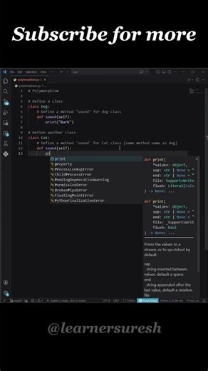 Classes Doing The Same Thing Differently #python #programming #shorts