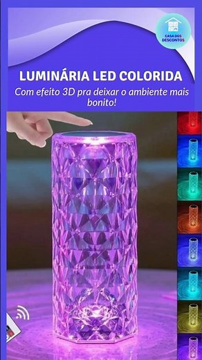 Luminária LED colorida com efeito 3D pra deixar o ambiente mais bonito!