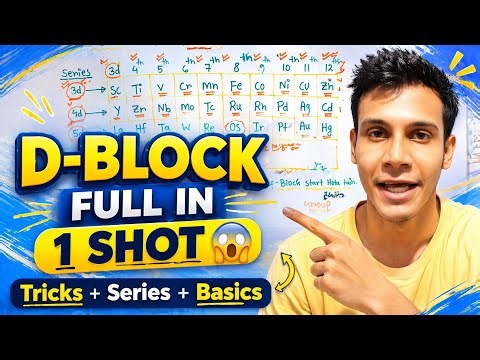 D-Block Elements FULL Chapter in 1 Shot 😱 | Tricks + 3d, 4d, 5d Series + Basics (JEE/NEET)