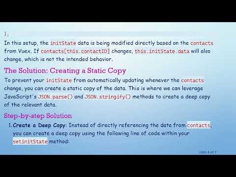 How to Unlink State from Store in Vue.js Using Vuex
