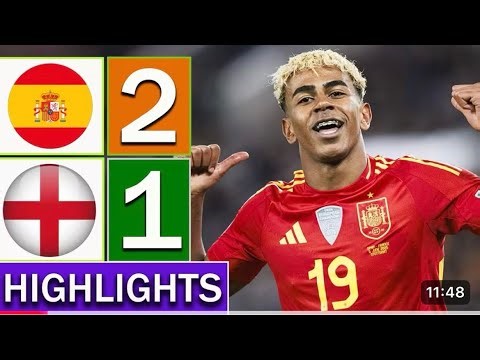 England vs Spain 1 -2 | Highlights & All Goals | THRILLER MATCH | Lamie Yamal Destroyed England