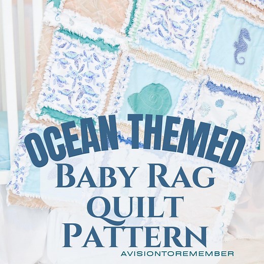 Ocean Rag Quilt Pattern PDF Seahorse Starfish Seashell Beginner Quilt Pattern Baby Blanket Easy Quilting Instructions Instant Download - Etsy