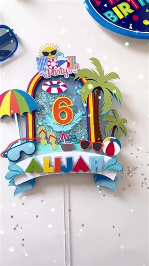 Pool Party Cake Topper: Custom Summer Birthday Decor - Etsy