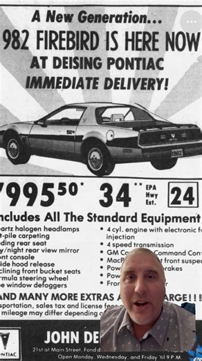 A 1982 Pontiac Firebird got 34 MPG? #pontiac