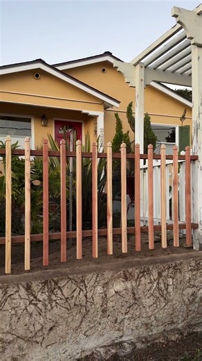 Custom Redwood Pickett Fence by the Ocean￼. #centeredcarpentry