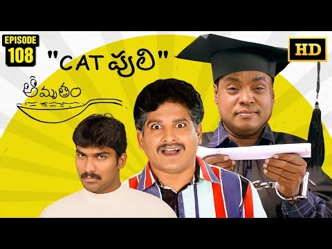 Amrutham Serial Remastered | EP 108 - CAT Puli | Amrutham HD Audio & Video | Telugu Comedy Series