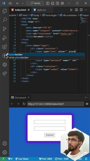 placeholder in HTML CSS #coding #code #webdevelopment #tech #web #software #design #softwareengineer