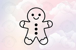 Simple Gingerbread Man SVG & PNG- (commercial Use) Christmas Minimalist Clipart - Etsy