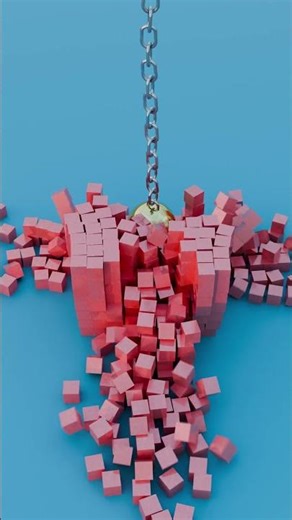 Block Smash / Rigid Body Physics #blenderanimation #shorts #rigidbodydynamics #physicssimulation