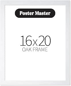 Amazon.com: Poster Master White Oak Wood 16x20 Picture Frame - Modern Wood Wall Art Display - Lightweight 16x20 Frame for Art Prints, Photos, Posters - Ready-to-Hang Vertically & Horizontally : Home & Kitchen