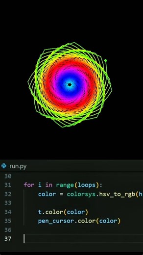 I wrote code to draw a Digital Galaxy 🌌 Watch the Loop! | #shorts #python