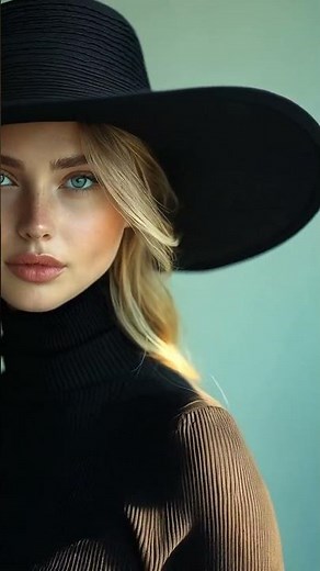 Chic Black Turtleneck and Hat Style Showcase #fashion #elegance #chic