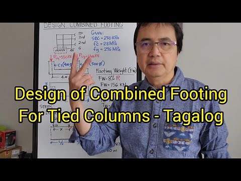 Design of Combined Footing for Tied Columns - Tagalog Tutorial