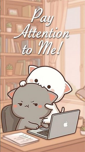 Cute Kawaii Chibi Cats - Peach and Goma / Pay Attention to Me. #cutecats #CatShorts #couple