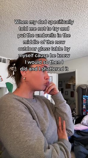 Guy Breaks Table Glass with Umbrella Mishap