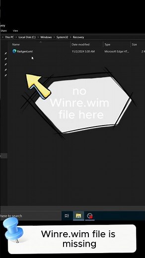 Missing Winre.wim? Fix in 30 seconds