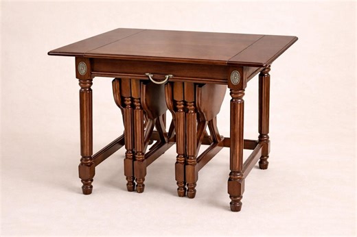 Vintage Mahogany Gateleg Drop Leaf Table With Turned Legs and Brass Handles - Etsy