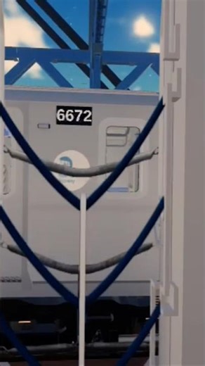 Riding on the outside of the New York subway train 🚇on Roblox ￼￼￼