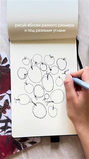 Line sketching/ drawing an apple print #tutorial #hobby #creativity #drawing